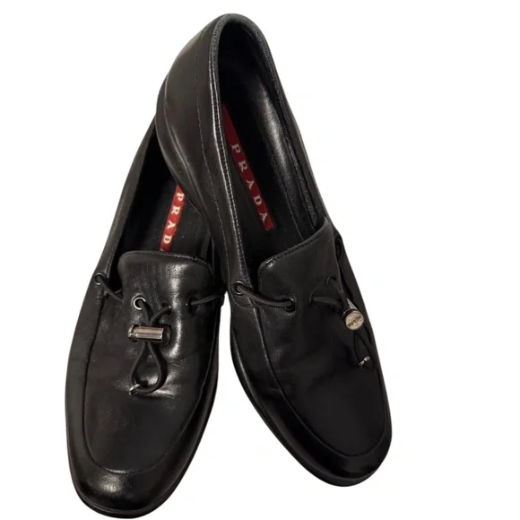 Prada Black Toggle Loafers MENS PRADA TOGGLE LOAFER BLACK LEATHER SHOES SZ 10 | eBay main image 2